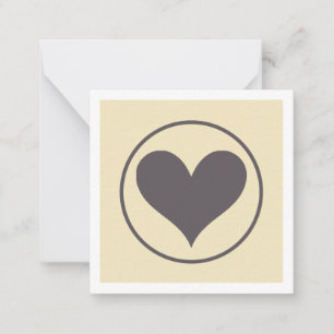 Grey heart note card