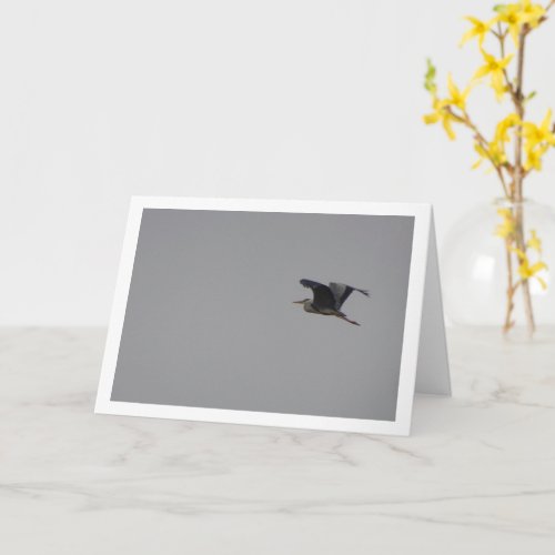 Grey Heron Bird in Sky Card