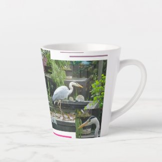 Grey Heron Design Latte Mug