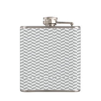 Grey Herringbone Flask