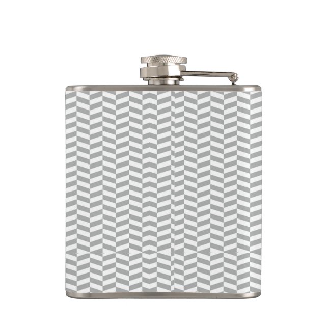 Grey Herringbone Flask (Back)