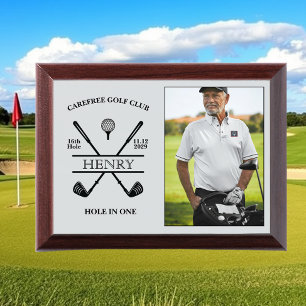 Grey Hole In One Golfer Photo Award Plaque