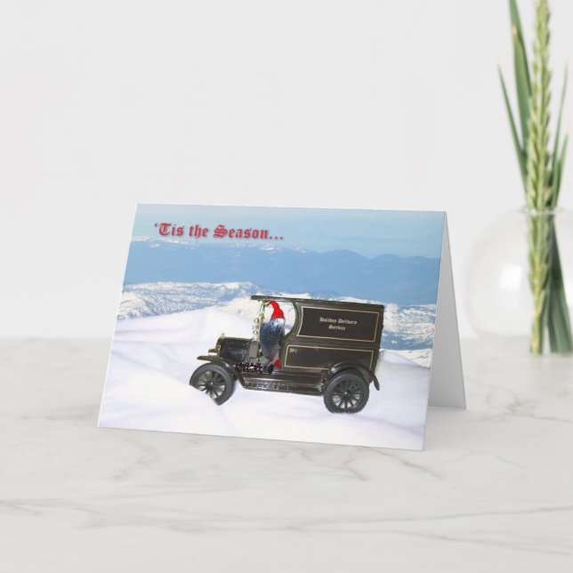 Grey Holiday Delivery Card (Front)