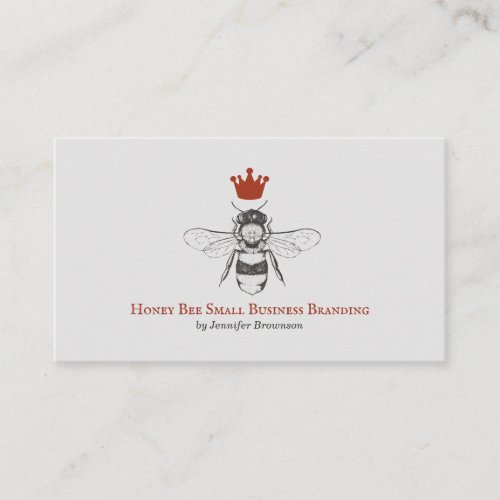 Grey Honeycomb Crown Queen Bee Business Card