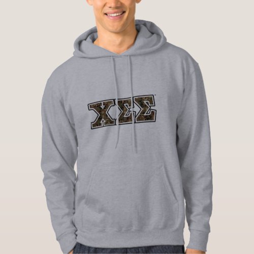 Grey Hoodie with Camo Letters