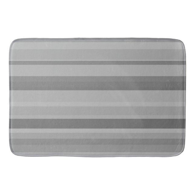 Grey horizontal stripes bathroom mat (Front)