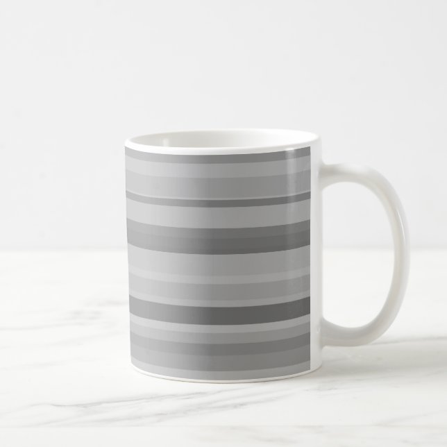 Grey horizontal stripes coffee mug (Right)