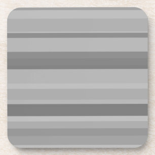 Grey horizontal stripes drink coaster