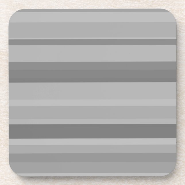 Grey horizontal stripes drink coaster (Front)