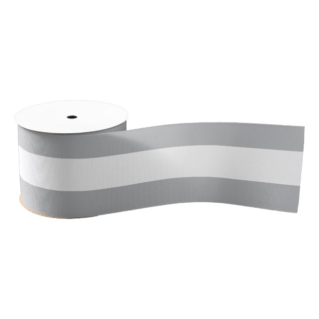 Grey Horizontal Stripes Grosgrain Ribbon (Spool)