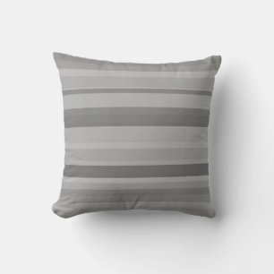 Grey horizontal stripes throw pillow