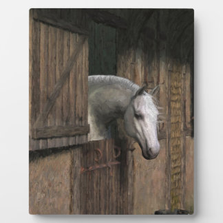 Grey Horse at the Stable Door Plaque