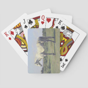 Grey Horse in a Field (by Rosa Bonheur) Poker Cards