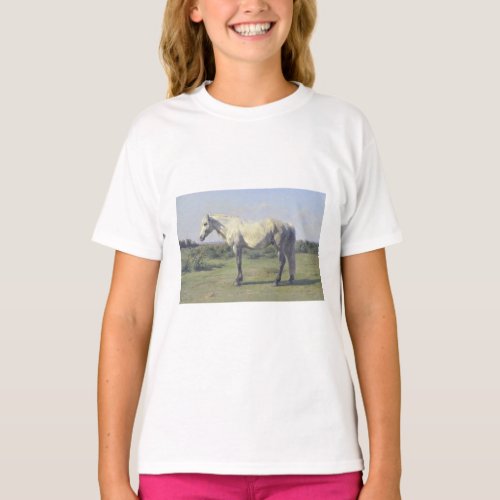 Grey Horse in a Field by Rosa Bonheur T_Shirt