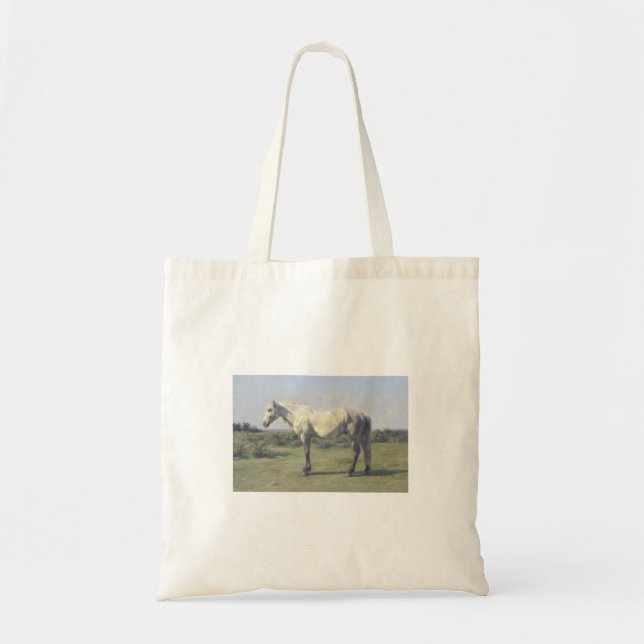 Grey Horse in a Field (by Rosa Bonheur) Tote Bag (Front)