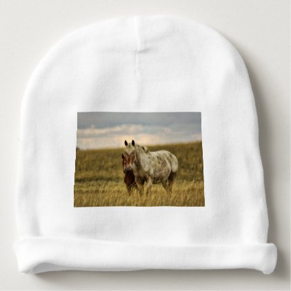 Grey Horse with Baby Baby Beanie