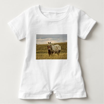 Grey Horse with Baby Baby Romper