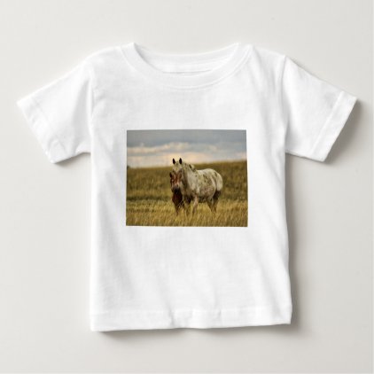Grey Horse with Baby Baby T-Shirt