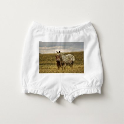 Grey Horse with Baby Diaper Cover