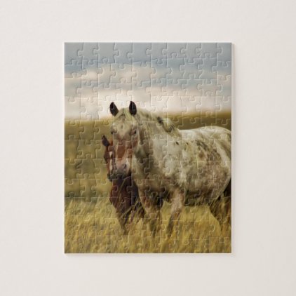 Grey Horse with Baby Jigsaw Puzzle