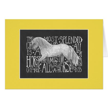 Grey horse with Shakespeare quote card