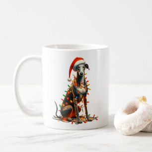 Grey Hound Dog Puppy Christmas  Coffee Mug