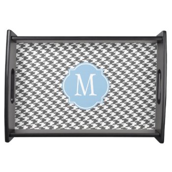 Grey Houndstooth Pattern Serving Tray by EnduringMoments at Zazzle