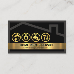 Grey House Frame Handyman Tools Business Card