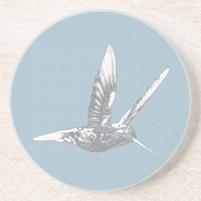 Grey Hummingbird Coaster (Front)