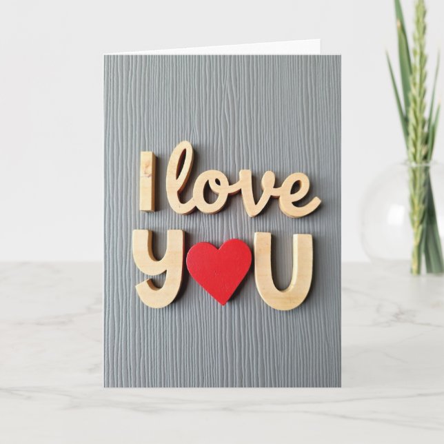 Grey I Love You Card (Front)