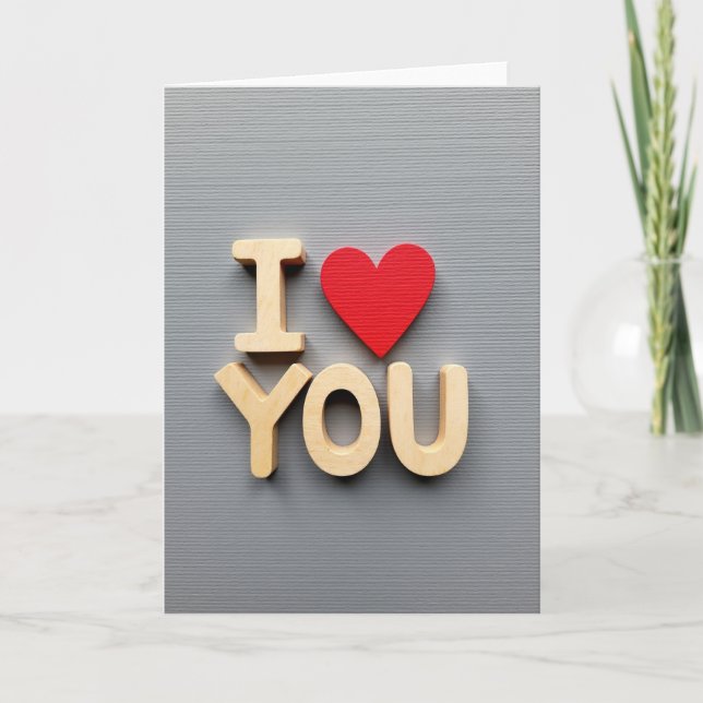 Grey I Love You Romantic Card (Front)