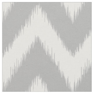 Grey Ikat Chevron Fabric
