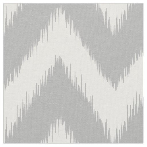 Grey Ikat Chevron Fabric