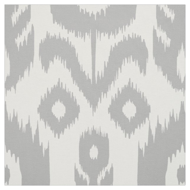 Grey Ikat Pattern Fabric (Swatch)