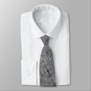 Grey image divided into rectangles, bright wire neck tie