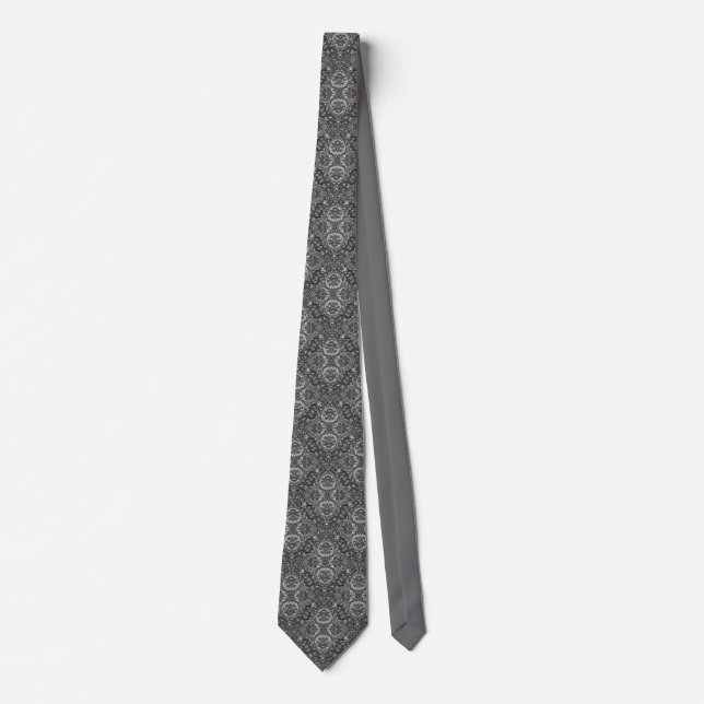 Grey Indian print Neck Tie (Front)