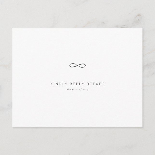Grey Infinity Symbol Minimally Chic Invitation Postcard (Front)