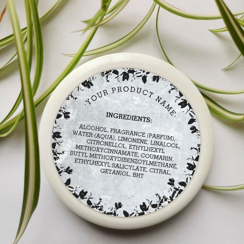 Grey Ingredients Product Label Candle  Soap