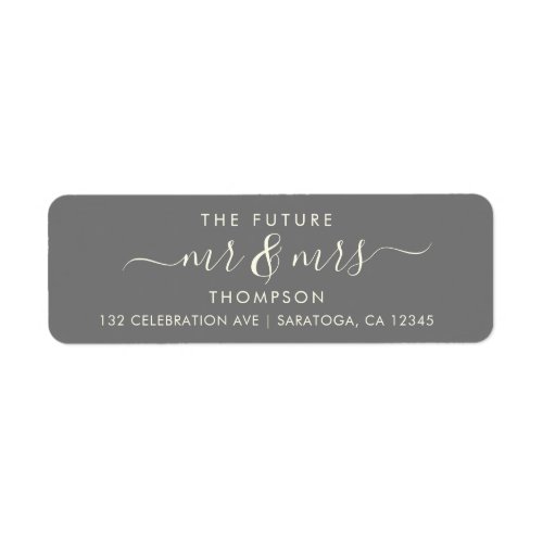 Grey Ivory Elegant Chic Future MR and MRS Address Label