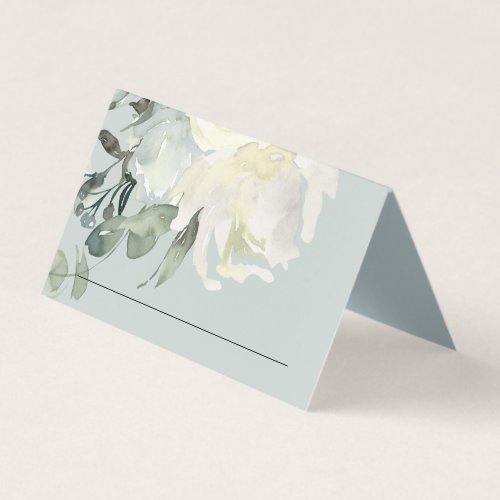 GREY IVORY WHITE FLORAL BUNCH WEDDING PLACE CARDS