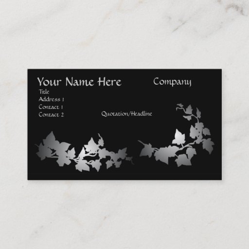 Customizable Grey Ivy Business Cards