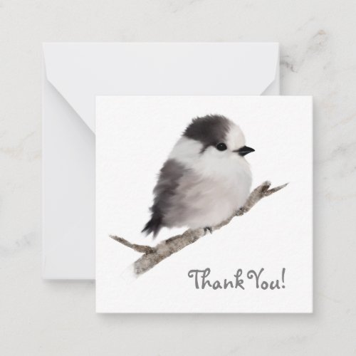 Grey Jay Bird Thank You Note card