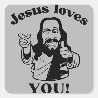 Grey Jesus loves you sticker Christian stickers