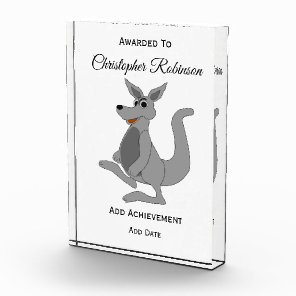 Grey Kangaroo Design Acrylic Award