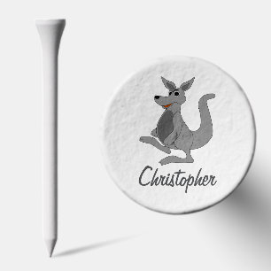 Grey Kangaroo Design Golf Tees