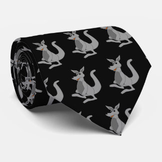 Grey Kangaroo Design Neck Tie
