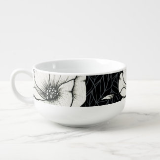 Grey Kitchen Modern Monochrome Banana Leaves Soup Mug
