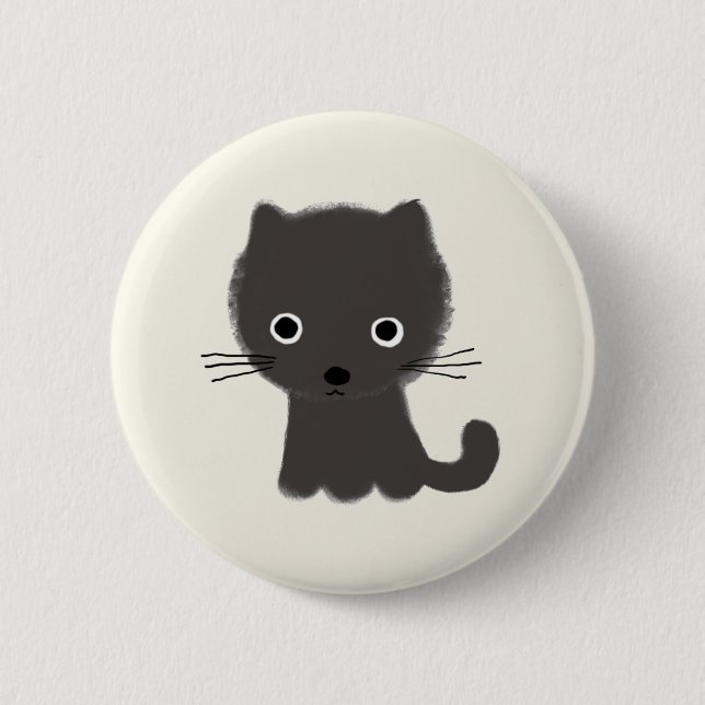 Grey Kitten Button (Front)