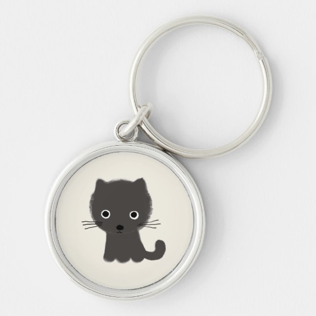 Grey Kitten Keychain (Front)
