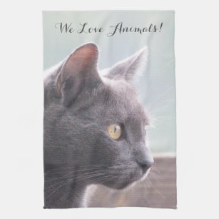 Embroidered Gray Cat & Cats 3 Kitchen Towel Set – The Good Cat Company